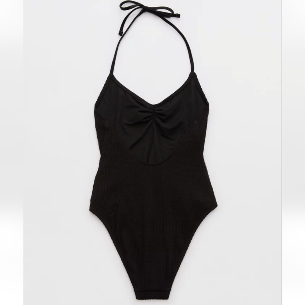 NWT Aerie Crinkle Halter Cheekiest One Piece Swimsuit